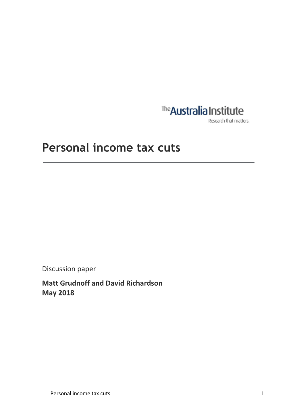 Personal Income Tax Cuts