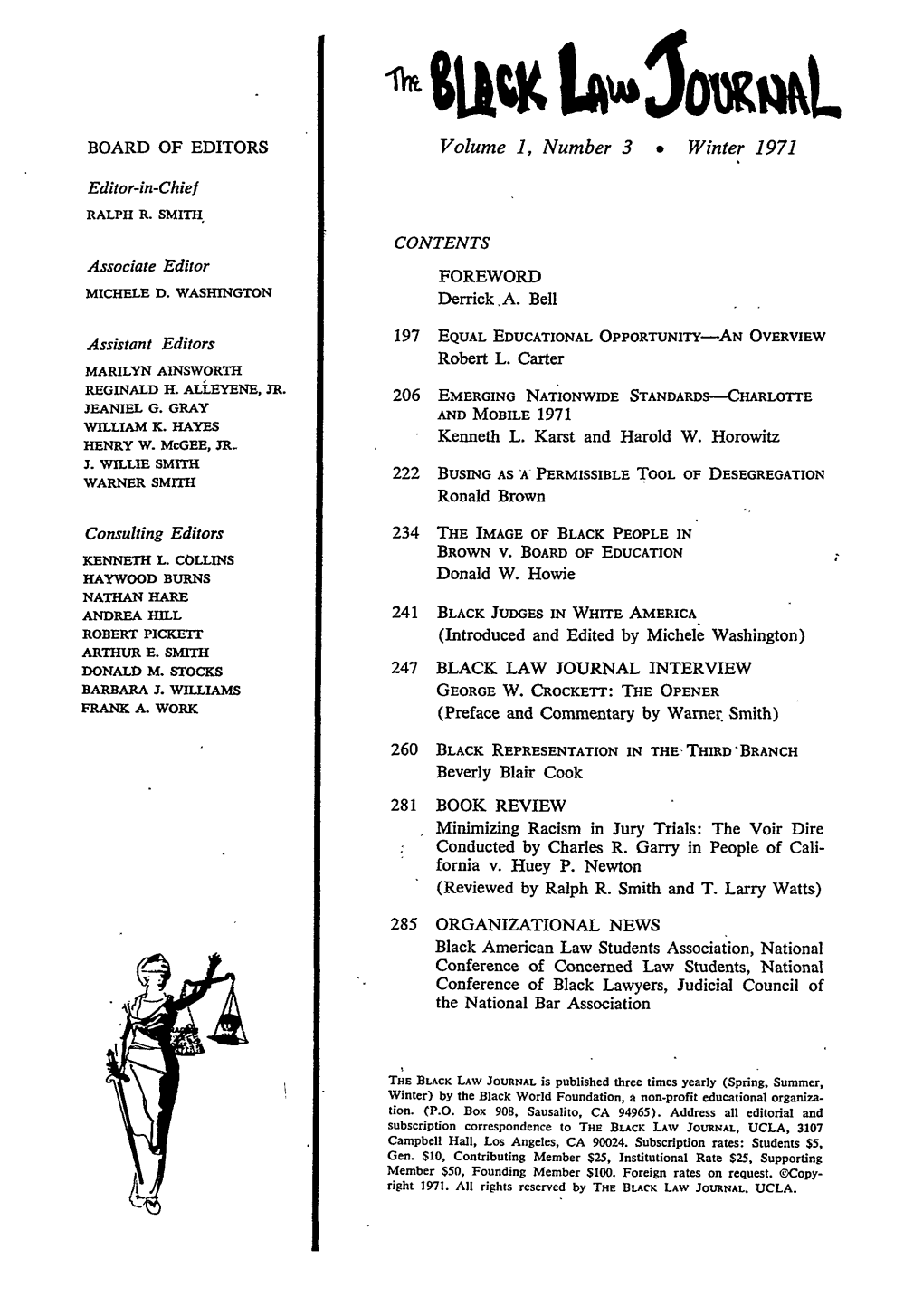 Volume 1, Number 3 9 Winter 1971