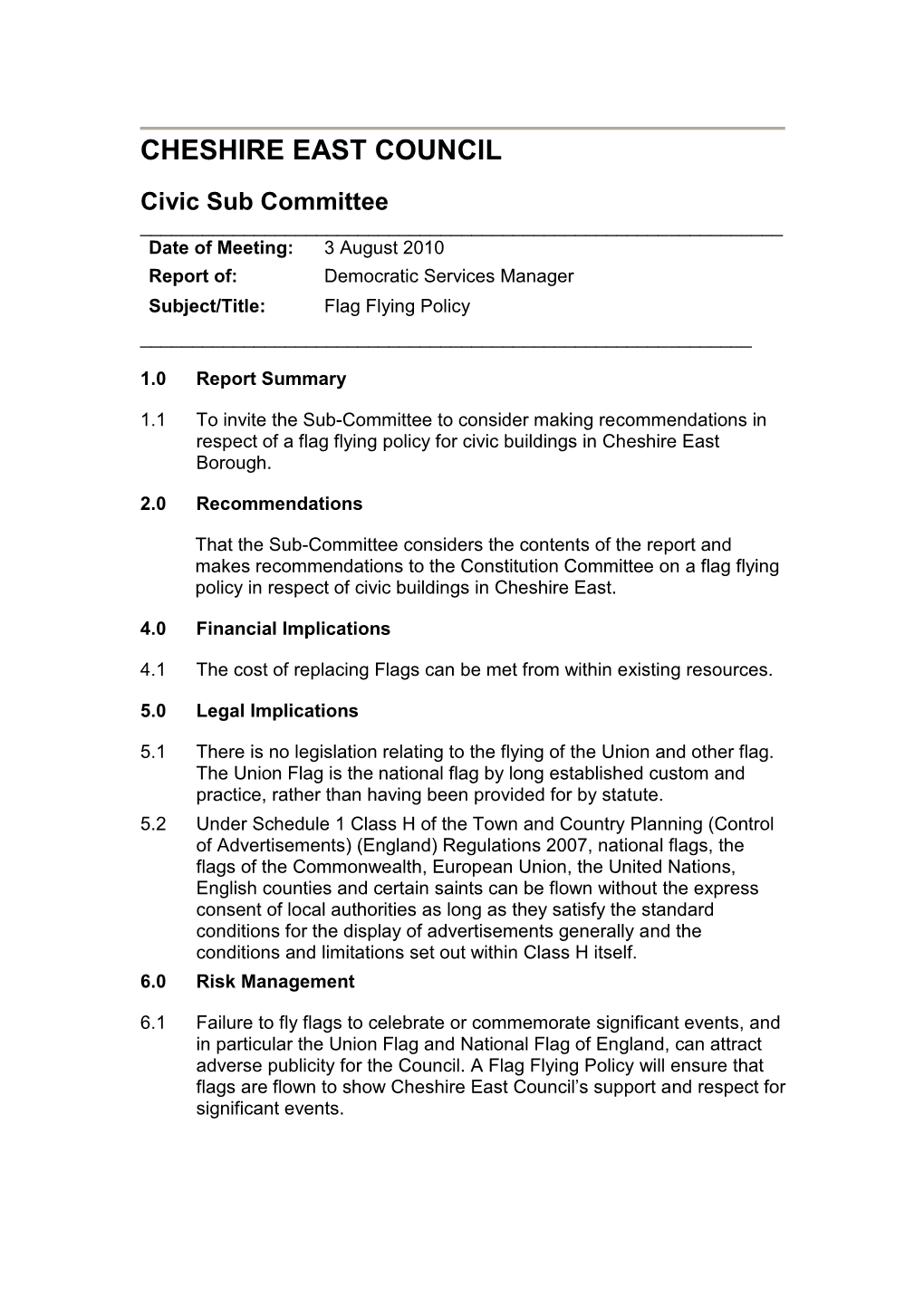 Flag Flying Policy PDF 70 KB