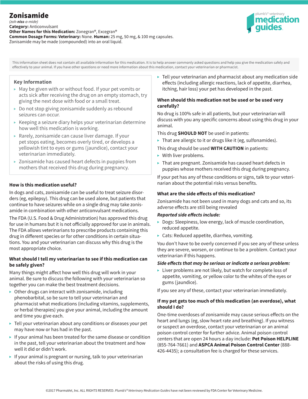 Zonisamide (Zoh-Niss-A-Mide) Category: Anticonvulsant Other Names for This Medication: Zonegran®, Excegran® Common Dosage Forms: Veterinary: None