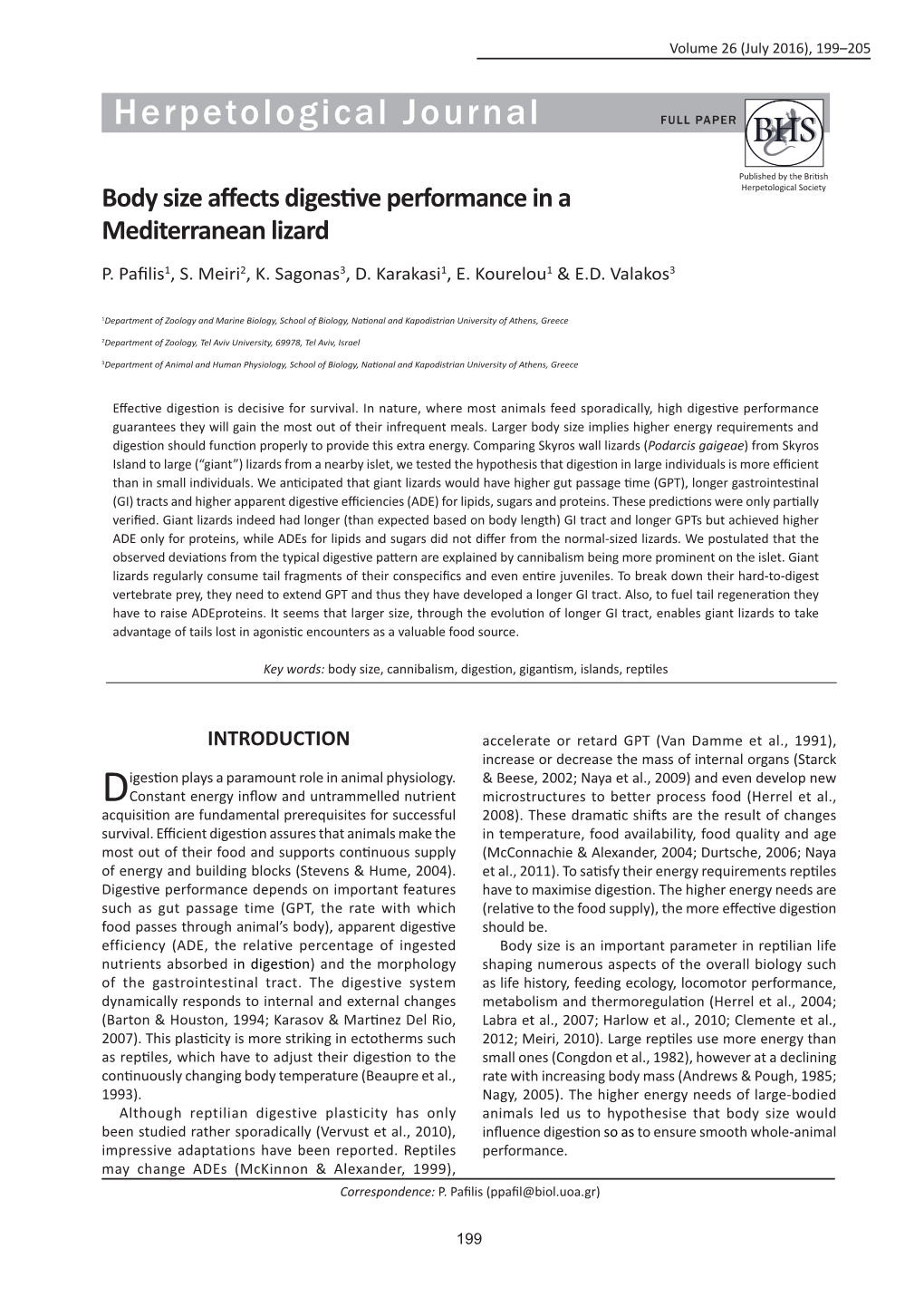 Herpetological Journal FULL PAPER