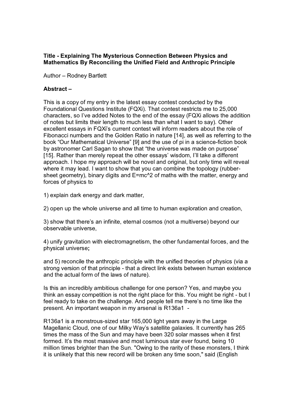 Explaining the Mysterious Connection Between Physics and Mathematics by Reconciling the Unified Field and Anthropic Principle