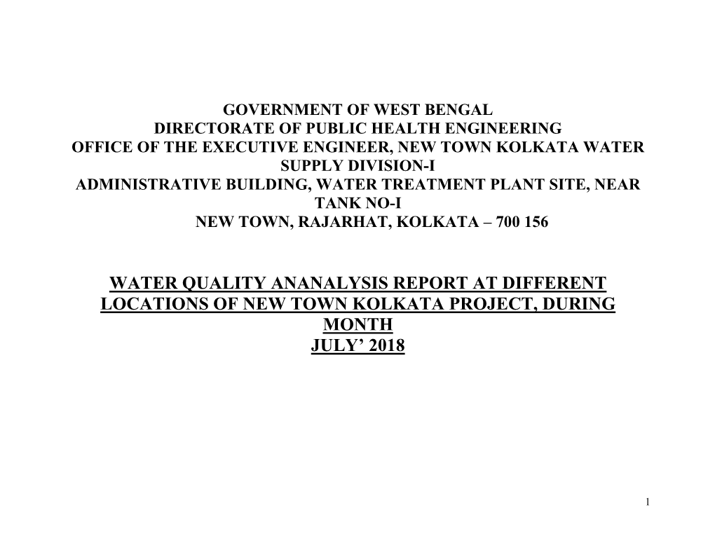 Water Test Report