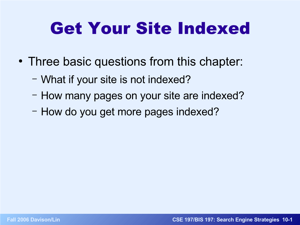 Get Your Site Indexed