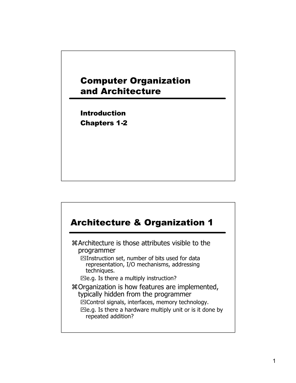 Computer Organization and Architecture