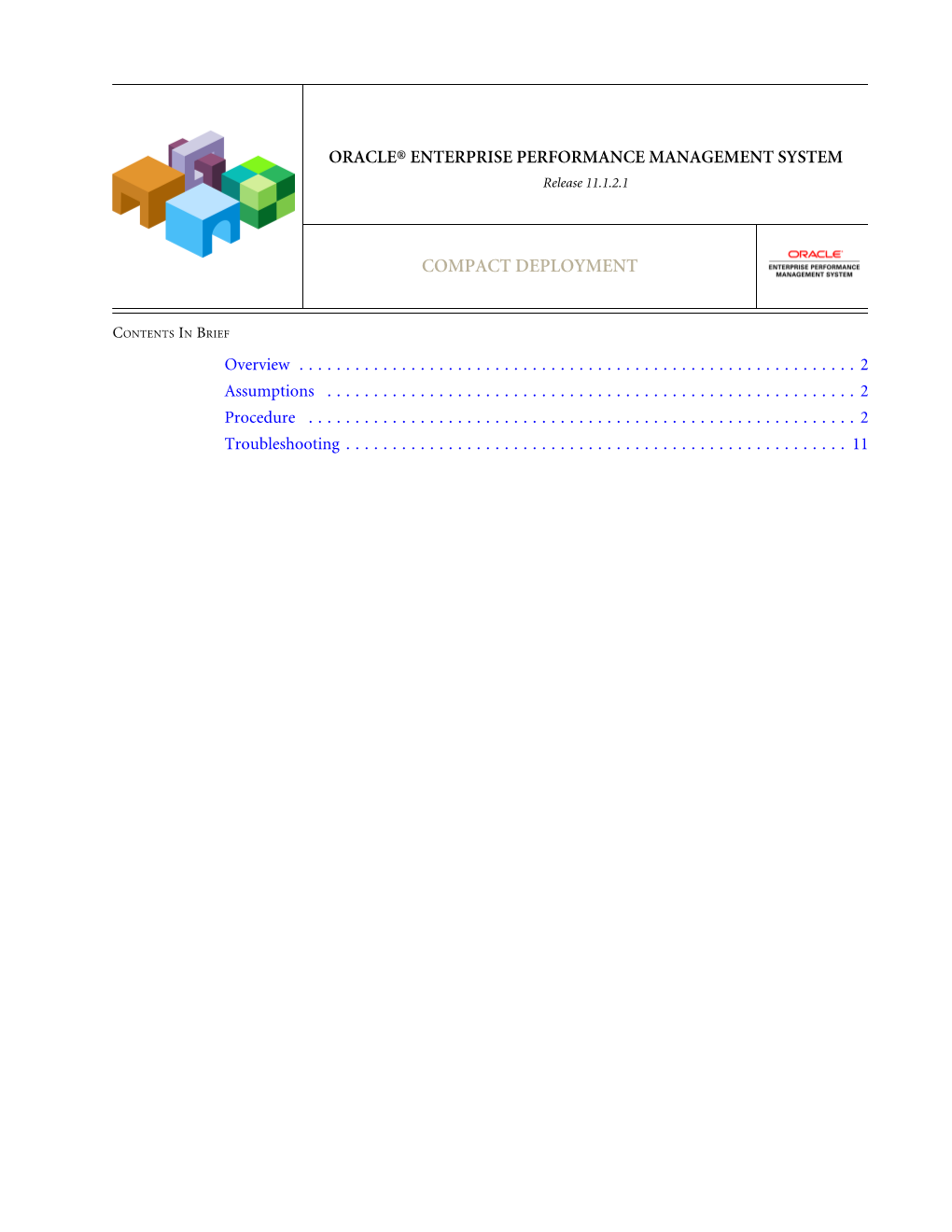 EPM System Compact Deployment Release 11.1.2.1