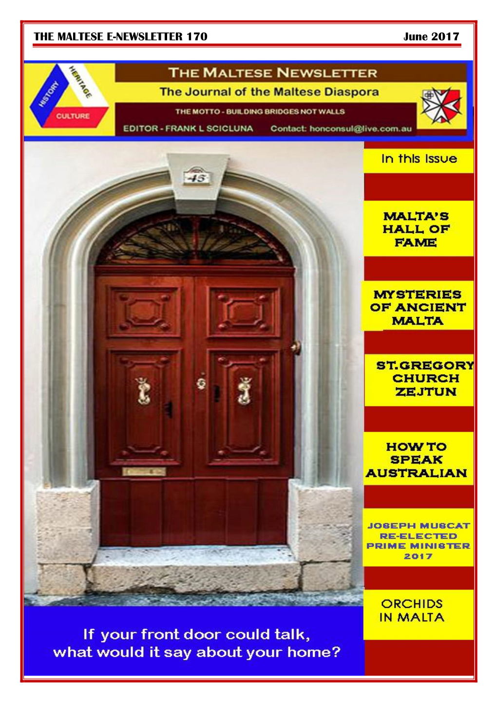 THE MALTESE E-NEWSLETTER 170 June 2017 1