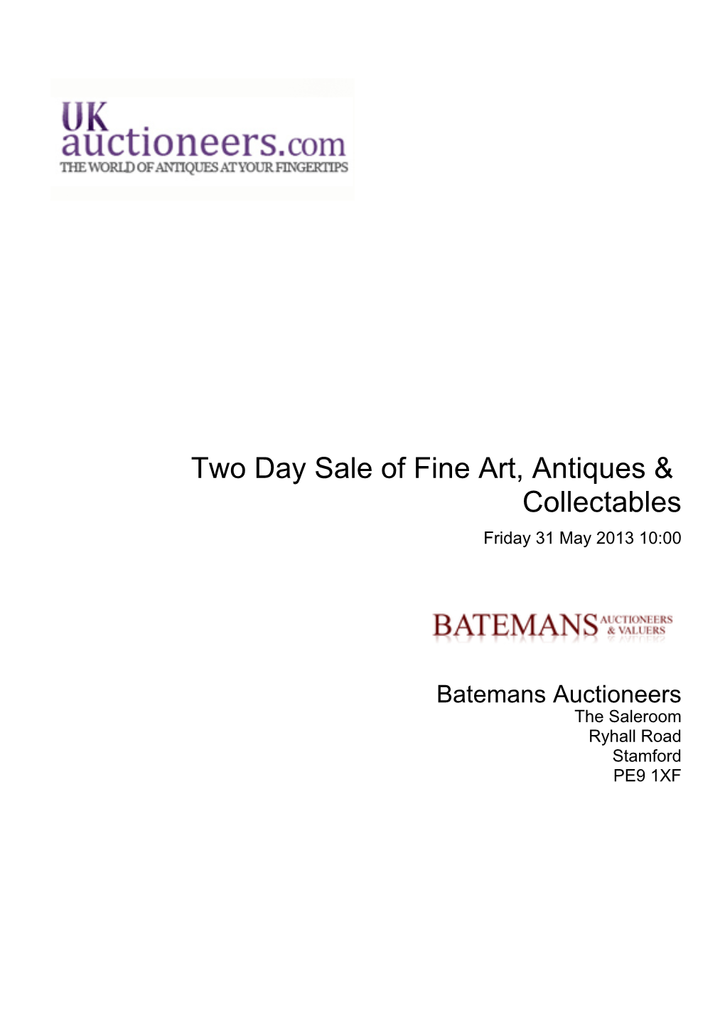 Two Day Sale of Fine Art, Antiques & Collectables