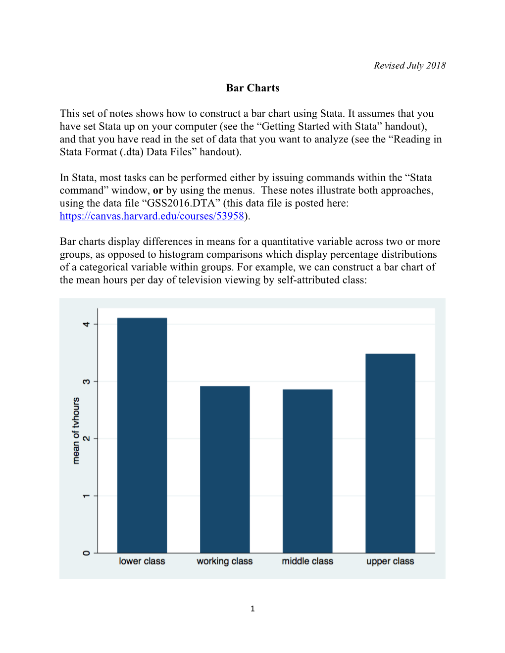 Bar Charts This Set of Notes Shows How to Construct a Bar Chart Using