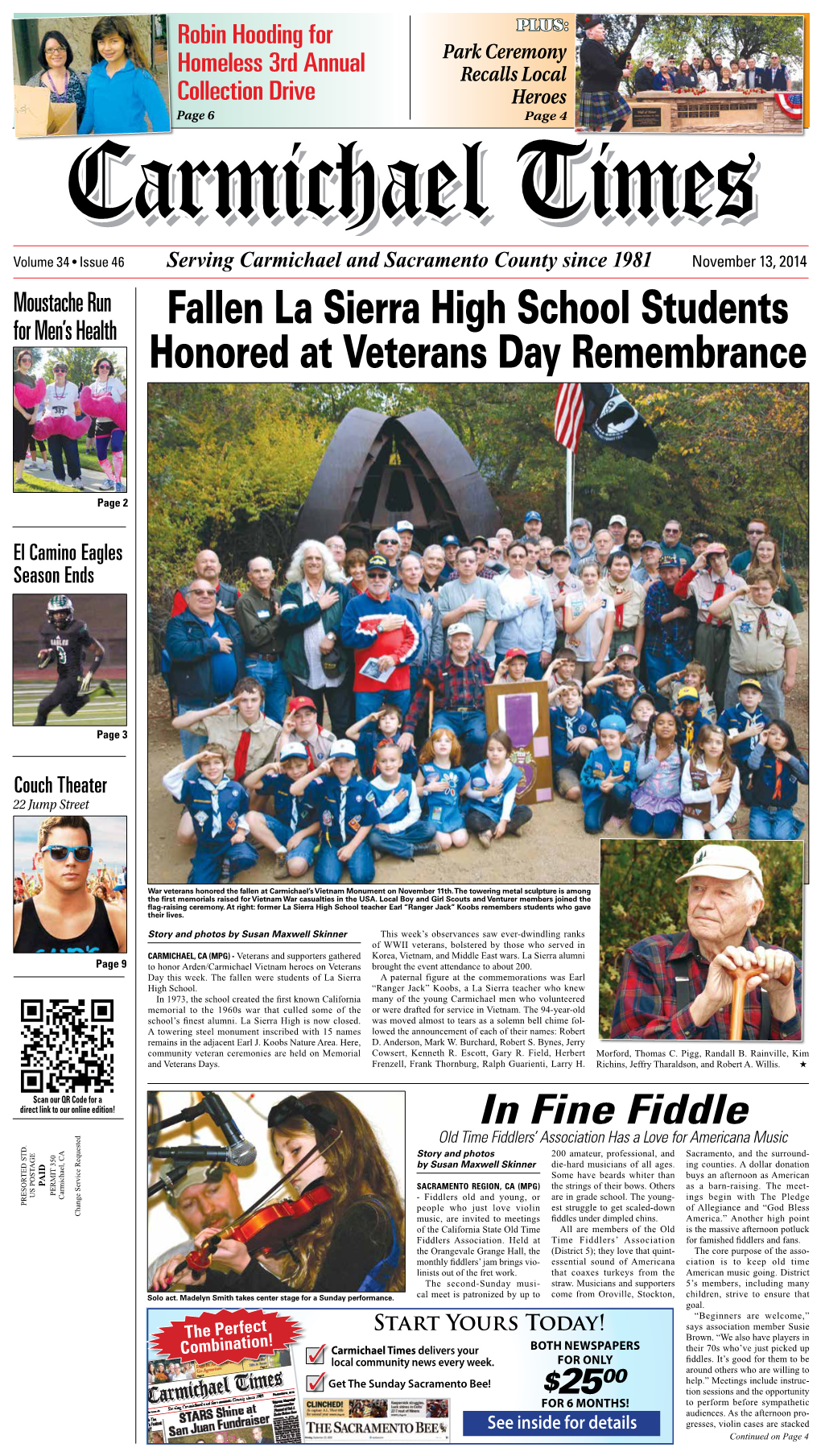 Fallen La Sierra High School Students Honored at Veterans Day Remembrance