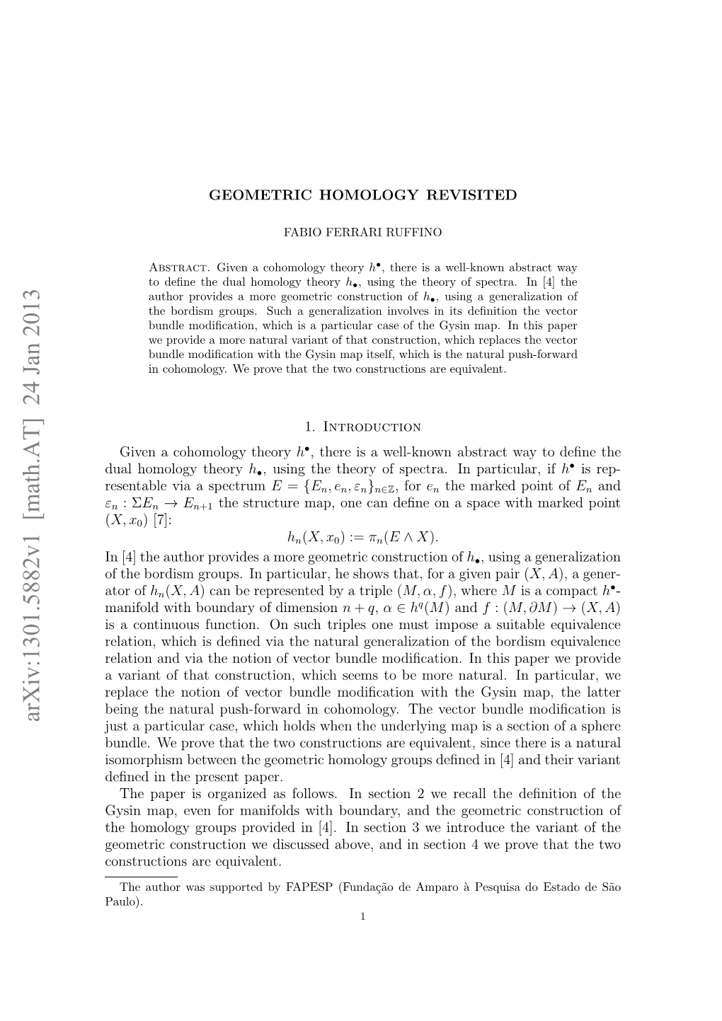 Geometric Homology Revisited 3