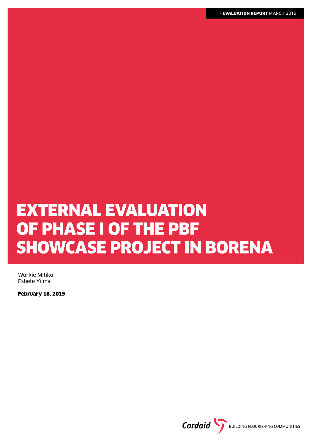 External Evaluation of Phase I of the Pbf Showcase Project in Borena