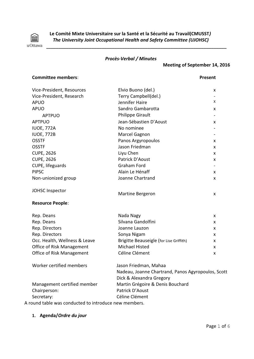 Joint Health and Safety Committee