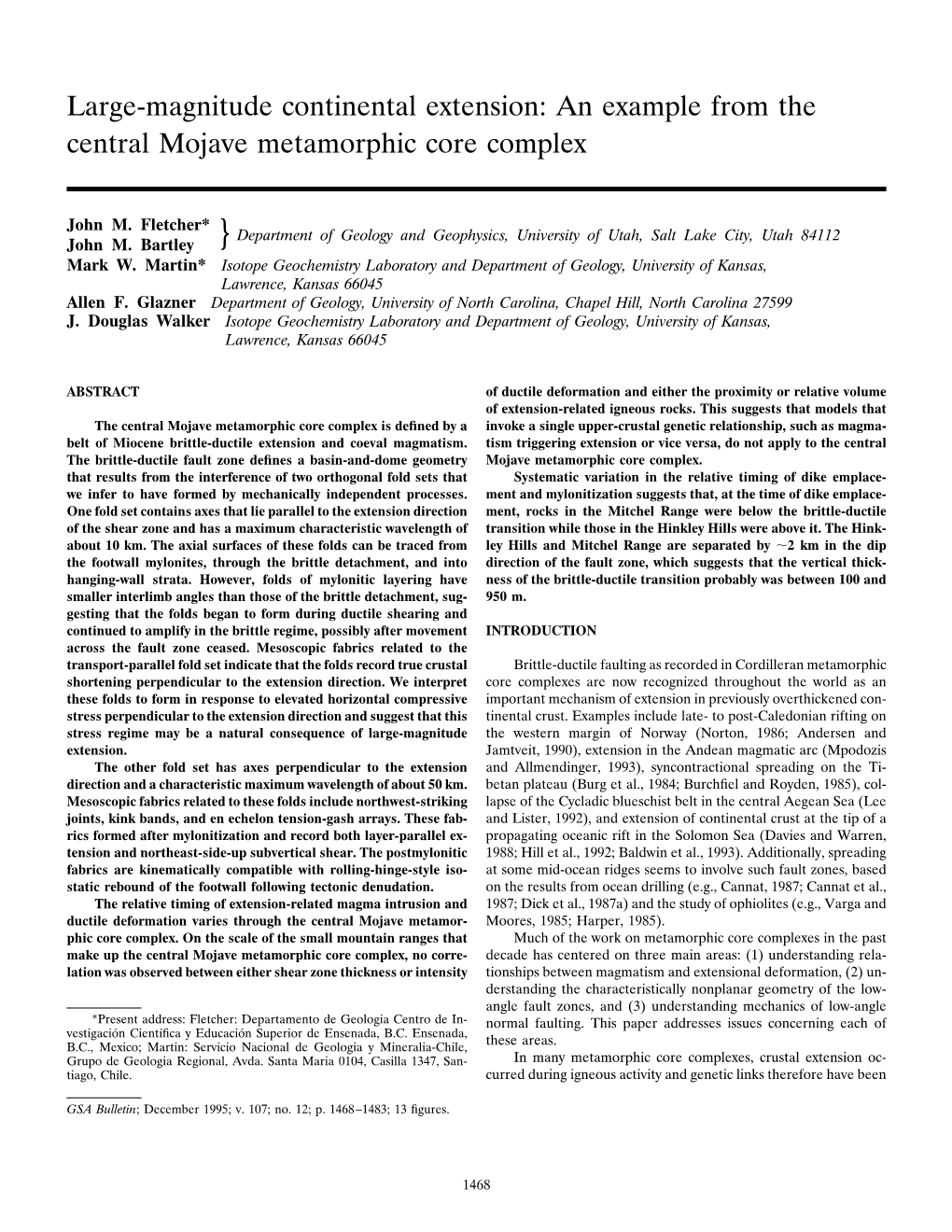 An Example from the Central Mojave Metamorphic Core Complex