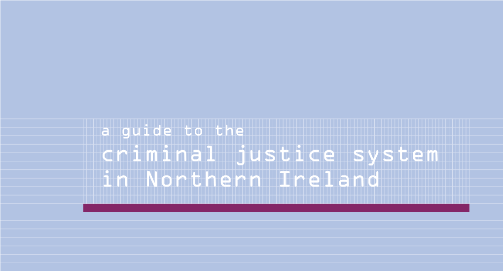 A Guide to the Criminal Justice System in Northern Ireland