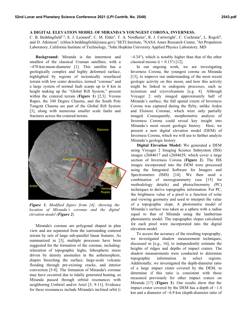 A Digital Elevation Model of Miranda's Youngest Corona