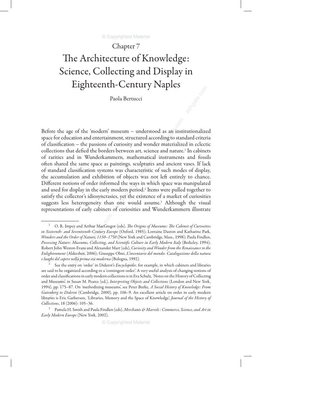 The Architecture of Knowledge: Science, Collecting and Display In