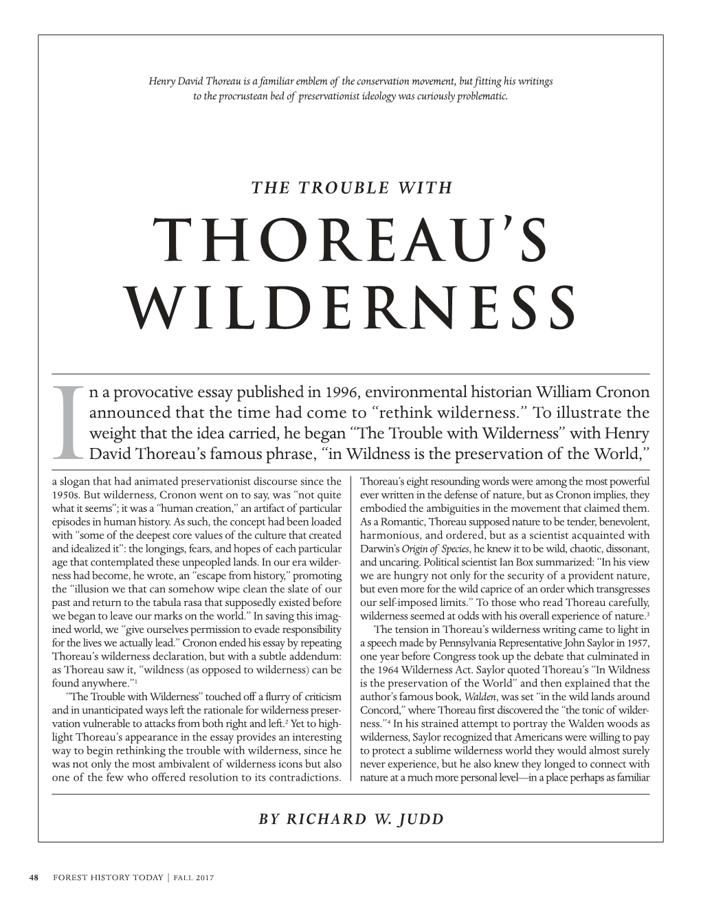 Thoreau's Wilderness