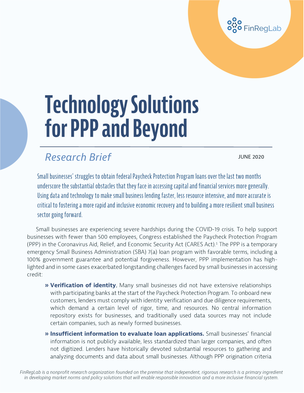 Technology Solutions for PPP and Beyond