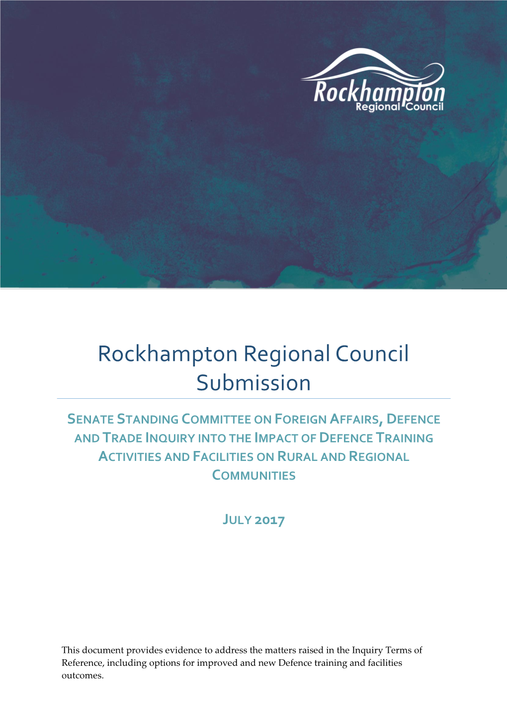 Rockhampton Regional Council Submission