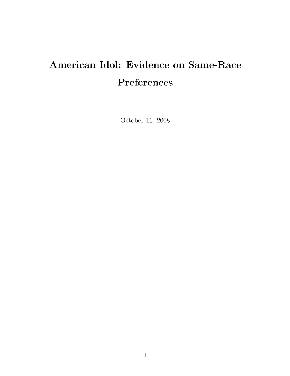 American Idol: Evidence on Same-Race Preferences