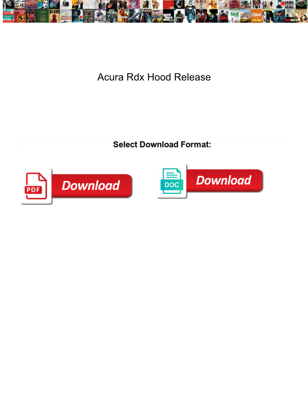 Acura Rdx Hood Release