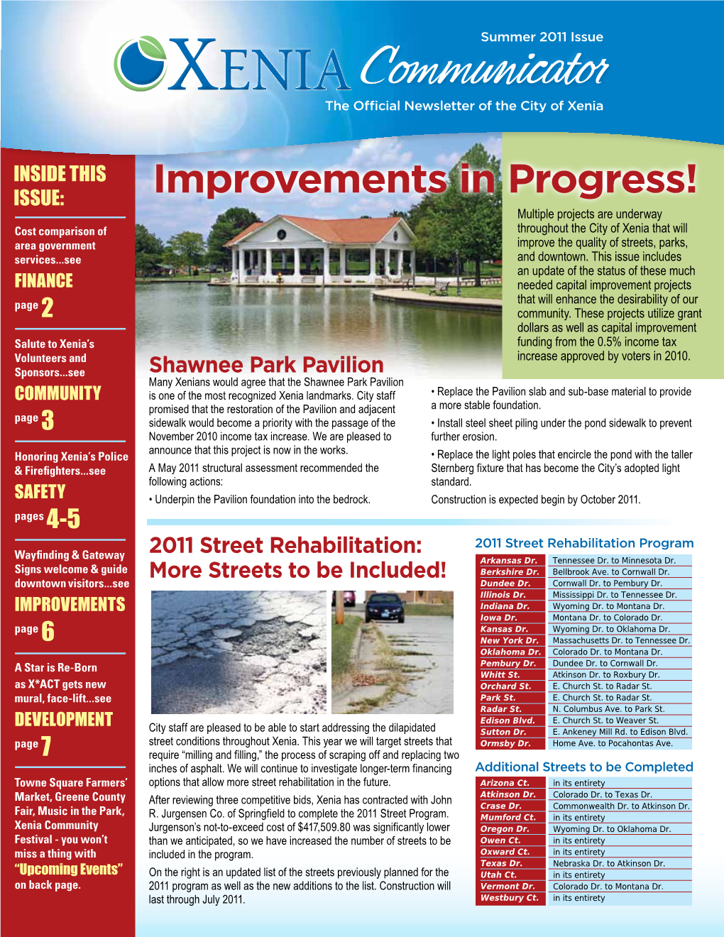 Communicator the Official Newsletter of the City of Xenia