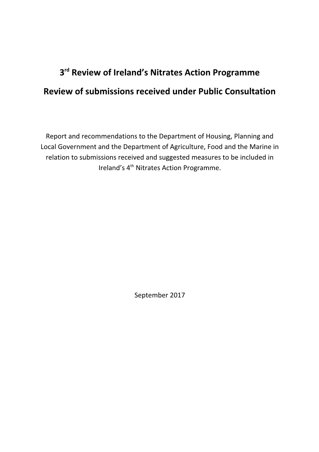 3Rd Review of Ireland S Nitrates Action Programme