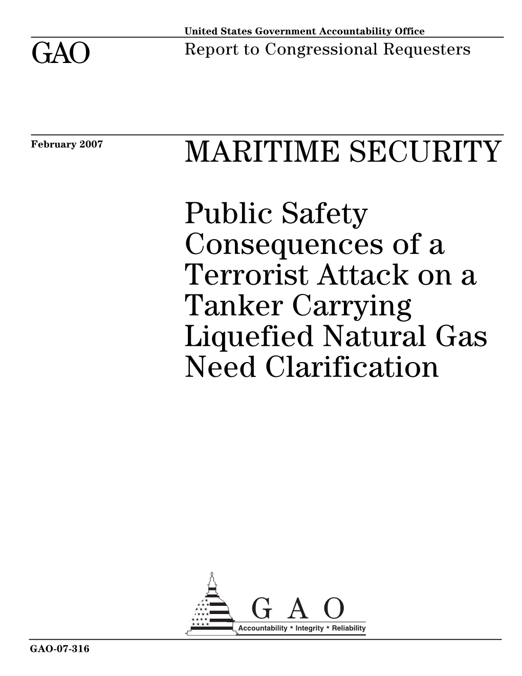 Public Safety Consequences of a Terrorist Attack on a Tanker Carrying Liquefied Natural Gas Need Clarification