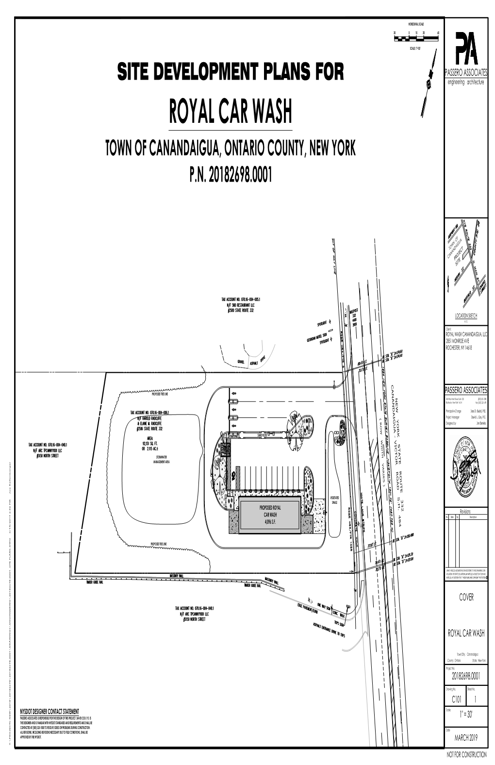 Site Development Plans for Proposed Tree Line Proposed Tree Line Management Area Stormwater Royal Car Wash P.N