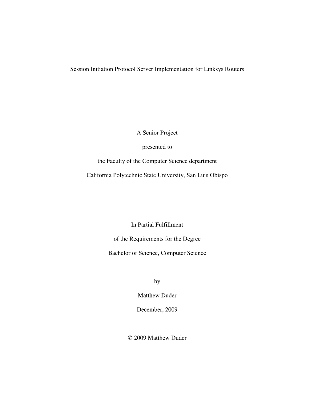 Session Initiation Protocol Server Implementation for Linksys Routers