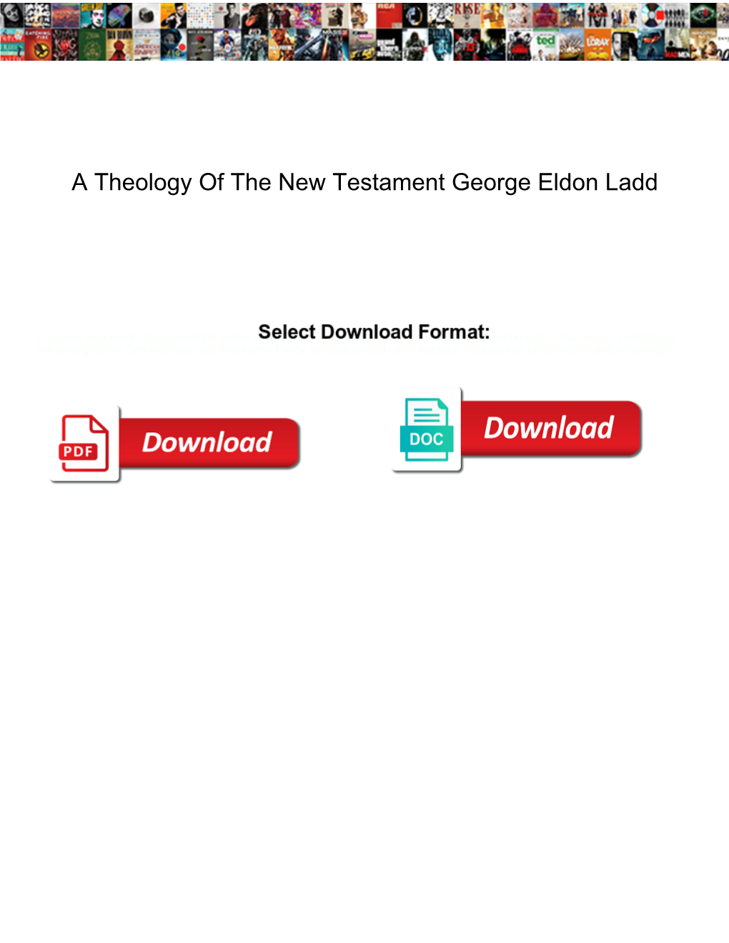 A Theology of the New Testament George Eldon Ladd