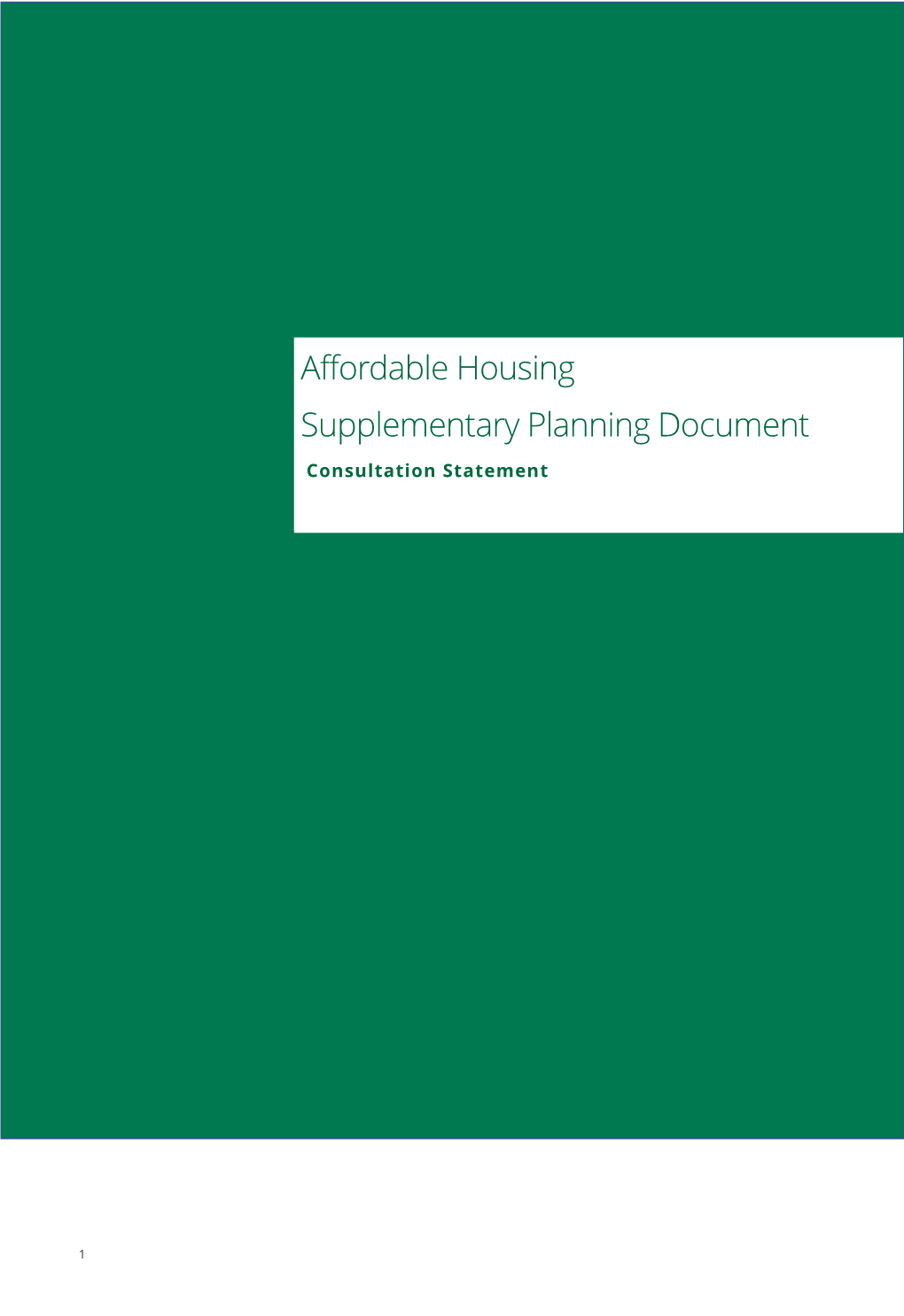 Affordable Housing Supplementary Planning Document