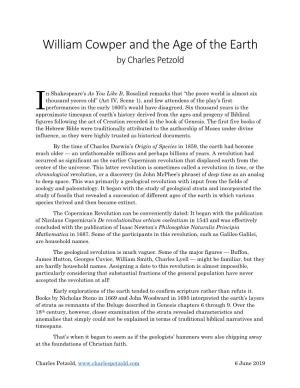 William Cowper and the Age of the Earth by Charles Petzold