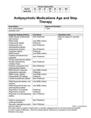 Antipsychotic Medications Age and Step Therapy
