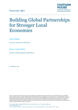 Building Global Partnerships for Stronger Local Economies