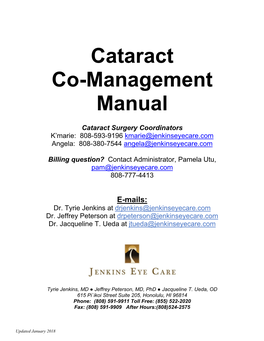 Cataract Co-Management Manual