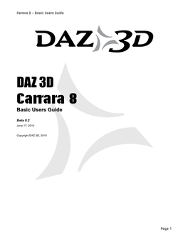 Carrara 8 – Basic Users Guide