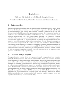 Turbulence: V&V and UQ Analysis of a Multi-Scale Complex System Presented by Parviz Moin, Curtis W