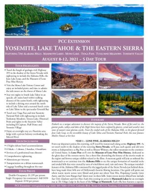 Yosemite, Lake Tahoe & the Eastern Sierra