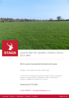 Land at Aller Hill, Upottery, Honiton, Devon, EX14 9RH