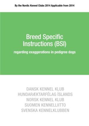 Breed Specific Instructions (BSI) Regarding Exaggerations in Pedigree Dogs