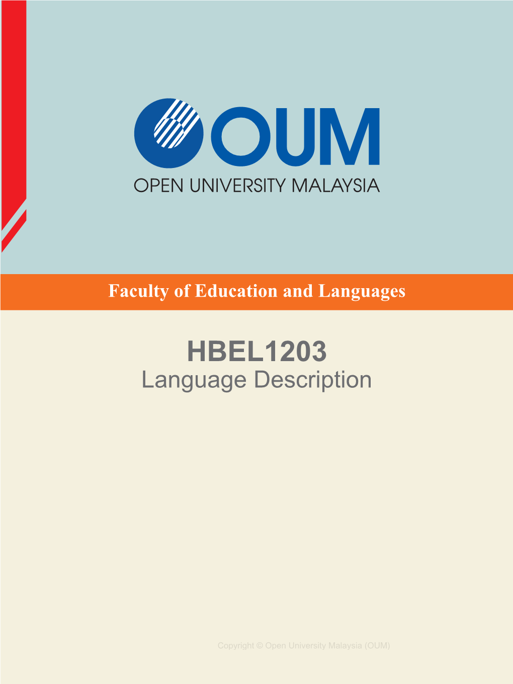 HBEL1203 Language Description