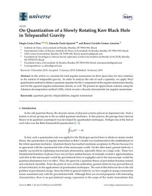 On Quantization of a Slowly Rotating Kerr Black Hole in Teleparallel Gravity