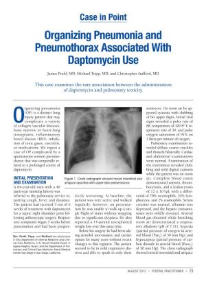 Organizing Pneumonia and Pneumothorax Associated with Daptomycin Use