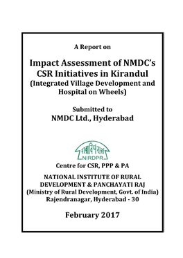Impact Assessment of NMDC's CSR Initiatives in Kirandul