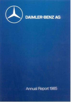Daimler-Benz AG Stuttgart Annual Report 1985