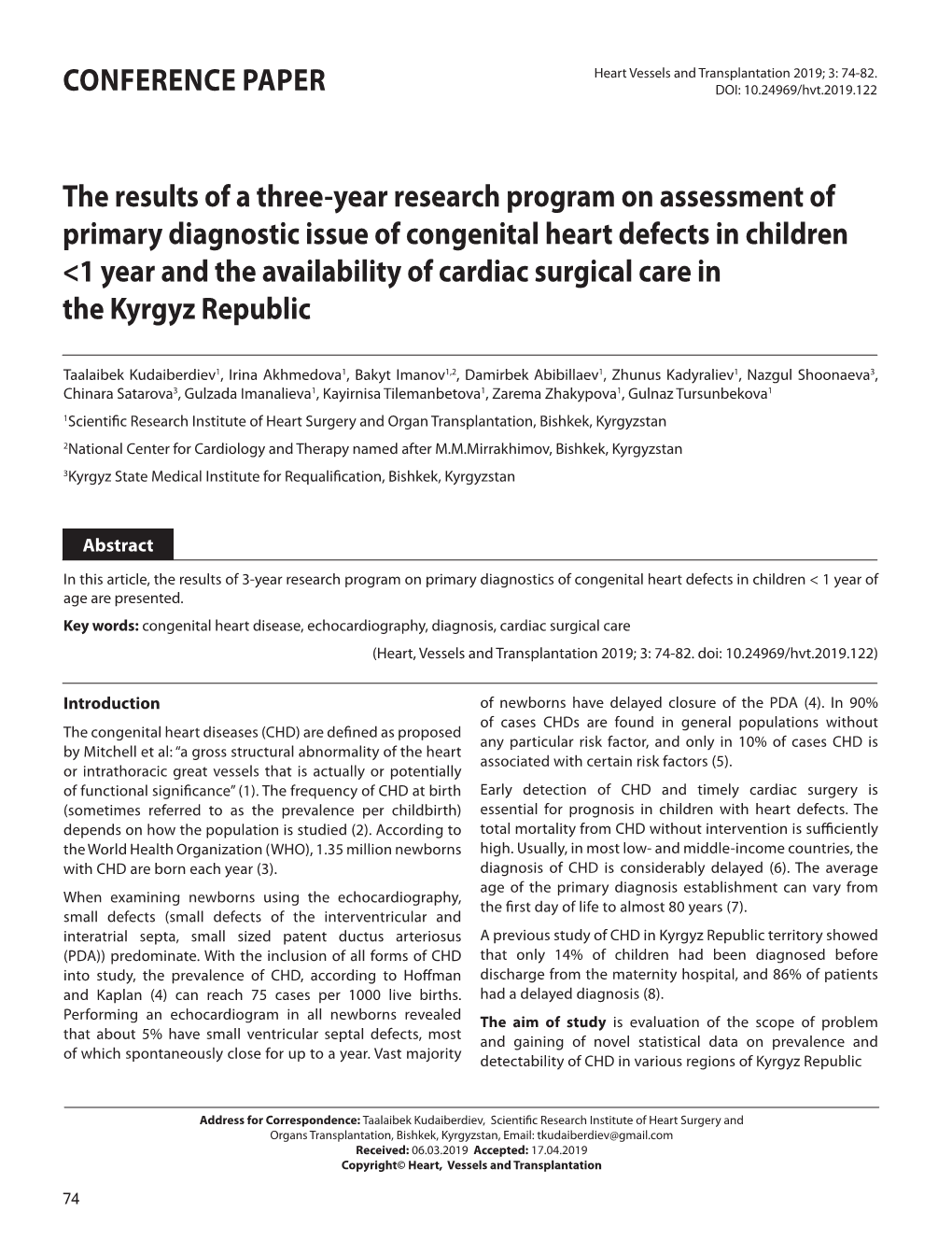 CONFERENCE PAPER the Results of a Three-Year Research Program On