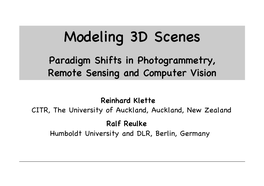 Modeling 3D Scenes