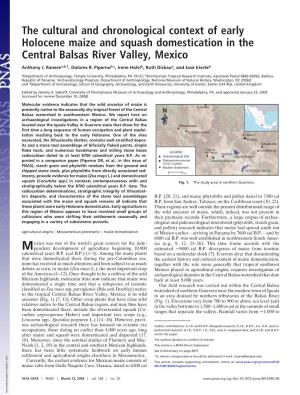 The Cultural and Chronological Context of Early Holocene Maize and Squash Domestication in the Central Balsas River Valley, Mexico